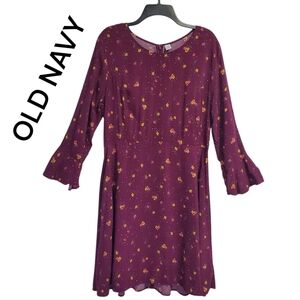 Old Navy Women's Purple Floral Dress Size XL